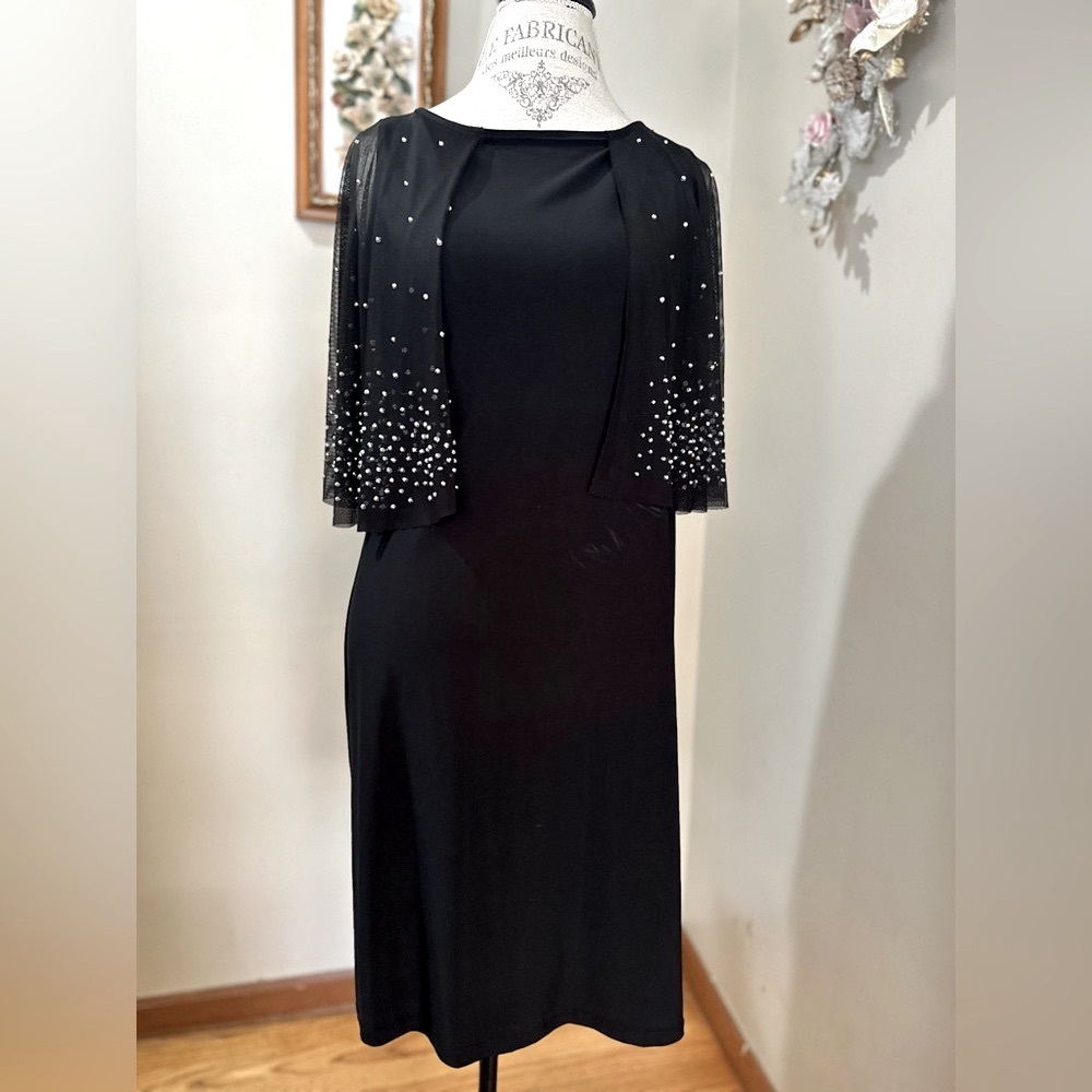 MARINA Black Dress with Sparkling Accents / 14 - Picture 2 of 12